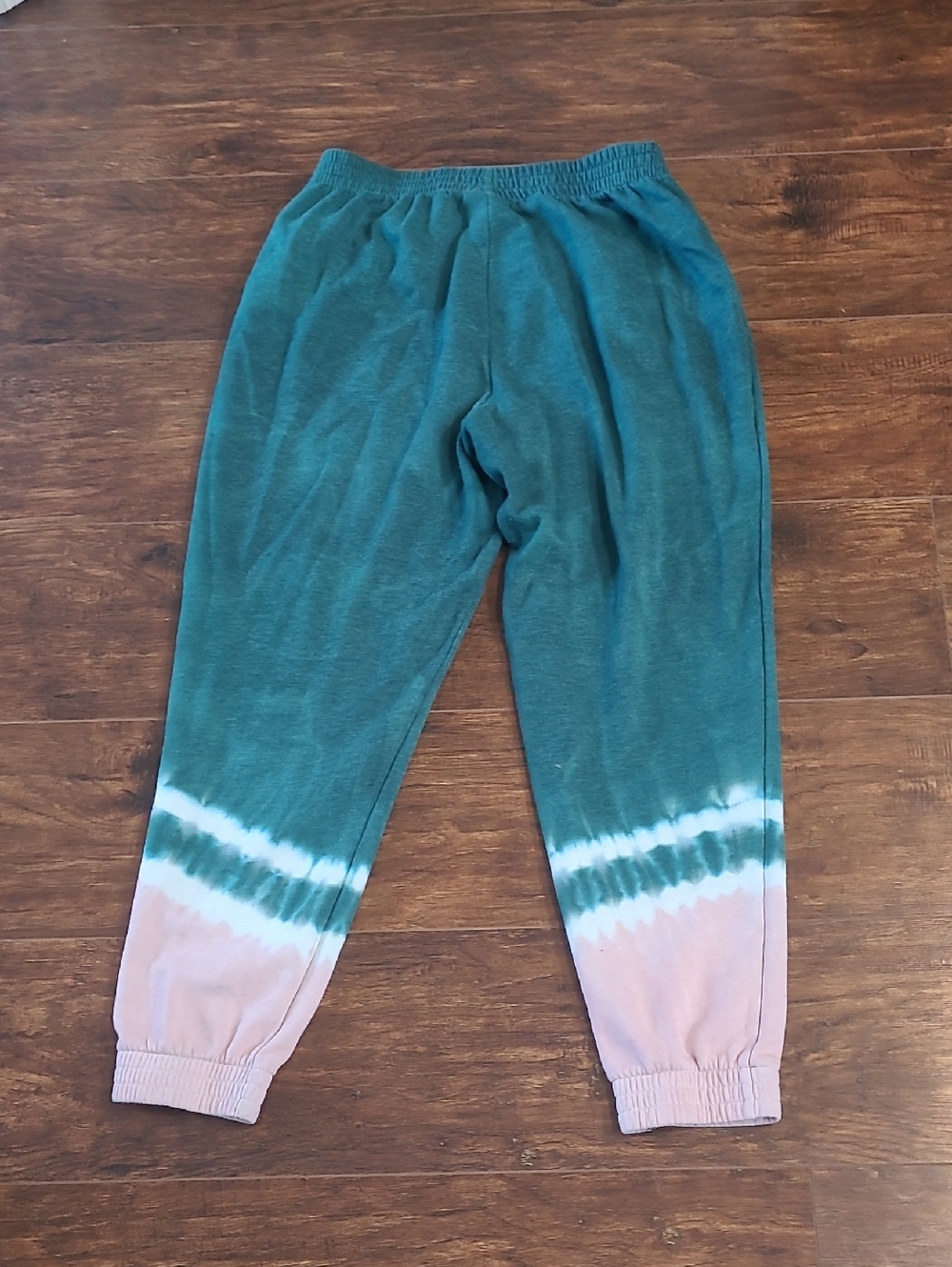 PINK Victoria's Secret Green and Pink Tie-Dye Joggers Size Med - Picture 5 of 10